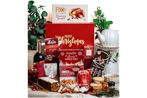 AMAMITRADE Christmas Food Hamper - Alcohol Free - Winter Wonders Hamper For Couples, Friends And Family - Traditional Teatime Festive Treats - With Mulled Wine Punch, Mince Pies