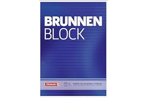 Brunnen Baier & Schneider Brunnen 1052757 - Blocco per lettere, formato A4, a righe, 50 fogli, 70 g/m², 2 fori