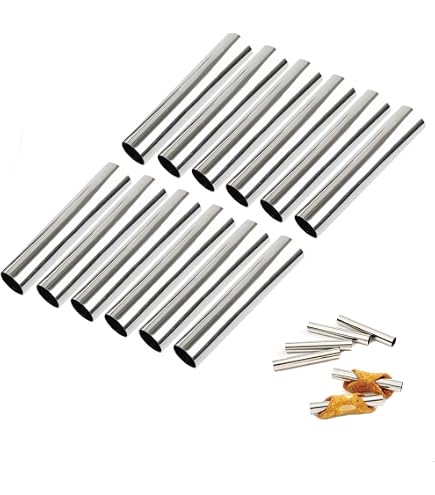 Set 15 Stampi Per Cannoli E Croissant - Acciaio Inox, Con Spazzola E