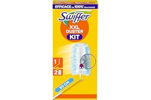 Swiffer Duster Piumini Cattura Polvere, 1 Manico e 2 Piumini, Cattura e Intrappola Polvere e Sporco, Ottimo per I peli di Animale, Maxi Formato, Starter Kit