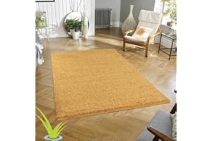 Wadan 120x170cm Gold Shaggy Rugs Living Room |5mm Thick Pile | Extra Large Small Medium | Rectangular Size | Soft Touch | Living Room Area Rugs | Non Shedding