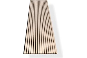 HAGEFOL® Akustikpaneele Holz 240x60 cm, Farbe: Eiche, Wandpaneele Holz, 3D Lamellenwand aus Holzfurnier auf Akustik Filz, Akustikpaneele 2400x600 mm