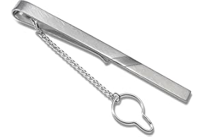 STERLL Uomo argento Fermacravatta Argento 925 spazzolato con striscia ossidata custodia per gioielli Regali per Uomini