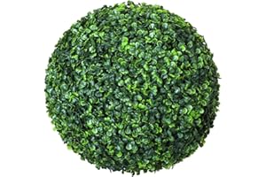 FSLLWGWG 36 cm Buchsbaumkugel, künstliche Blätter, realistische künstliche Pflanze, grüne Kunststoff-Pflanzenkugel-Dekoration, Heimgarten-Dekoration (Grün)