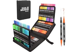 ‎GELANTY Gelanty Dual Brush Pens Set, Filzstifte 120 Farben Pinselstifte Set Dicke und Dünne Doppelfasermaler Fineliner Brush Pens für Bullet Journal Kalligraphie Handlettering Manga Skizzieren Malbücher