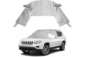 luolety Housse de Protection pour Pare-Brise de Voiture, imperméable et Thermique, Protection Solaire, Protection Contre Les UV, la Neige, la Glace, Le Gel avec Housses de rétroviseur pour la Plupart