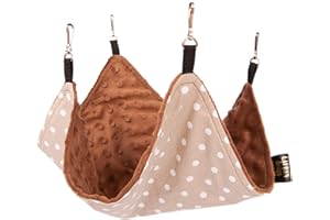 BORN2REST Hängematte für Chinchillas, Mäuse, Ratten, Kaninchen, Meerschweinchen, Kleintier, bequemes Bett, DREI Größen 45 und 30 und 20 Lauren Design (30cm x 30cm, Gepunktet)