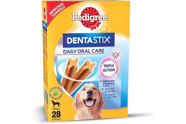 Pedigree Dentastix Oral Care Dog Treat, Adult Large Breed (25+ kg), 1.08 kg, Recommended by Vets, Supports Gum Health, Reduces Risk of Gum diseases