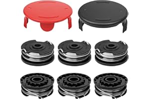 EAEVKPI 6 pezzi Bobina di Filo per Tagliaerba F016800351 per Bosch AdvancedGrassCut 36 ART 30-36 LI ART 24 ART 24+ ART 27 ART 27+ ART 30 ART 30+ Con 2 Tappi (bobina di filo di ricambio da 6 m Ø1,6 mm)