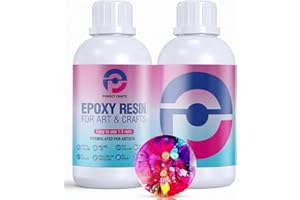 Perfect Craftz Epoxy Resin Kit 1L – Crystal Clear 2 Part Resin & Hardener, Food Safe & UV Resistant, Bubble Free Self-Leveling Casting & Coating for Art and Craft, Jewellery Making, Decor Items