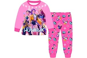 Générique K-Kpop Demons Hunters H-Huntrix 2 Pièces Girls Long Sleeve Pullover T-shirts H-Huntrix Rumi Mira Zoey Printed Design Carnival Party Clothing