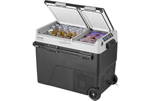 VEVOR Frigorifero Portatile per Auto, Frigorifero 12 V, Congelatore Portatile a Due Zona da 58 L, Temperatura Regolabile - 20~20 ℃, Refrigeratore a Compressore per Casa, Esterno, Camper, Auto
