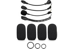 Voarmaks Paquete de 4 fundas de espuma para micrófono compatibles con HyperX Cloud II/Alpha/Alpha S/Mix/Core Gaming Headphone/Cloud Chat Headset + 12 juntas tóricas en 3 tamaños, para varios tamaños
