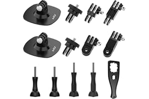 HSU Elastyczne uchwyty dla kasków Insta360 i Go Pro, ramiona przedłużające, zestaw akcesoriów do kamer sportowych (12 w 1)