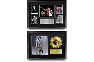 HWC Trading FR A3 Michael Jackson Collection Regali Stampati Autografo Firmato Immagine Per Gli Appassionati Di Memorabilia Musicali - A3 Incorniciato