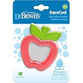 Dr. Brown's Baby Cold Teether 3M+ AquaCool Apple | Cooling teether filled with purified water and textures for extra cold tee