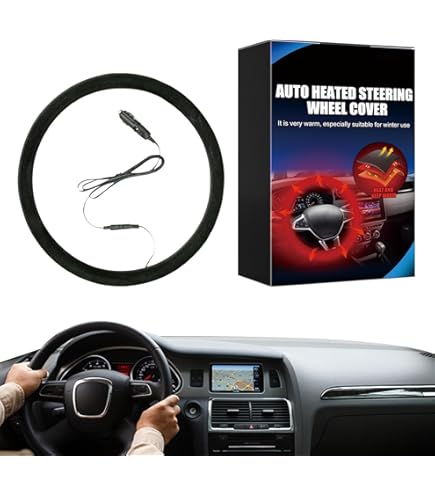 Ihreesy Beheizbare Lenkradabdeckung - 38cm Plüsch Für Auto SUV