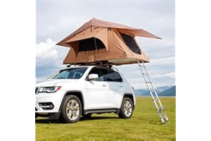 VEVOR Tente de Toit pour 2-3 Personnes, Tente de Camping pour Véhicules Pliable et Imperméable, avec Échelle Télescopique, Matelas et Housse, pour Jeep SUV Pick-up Camion Voitures, Voyage