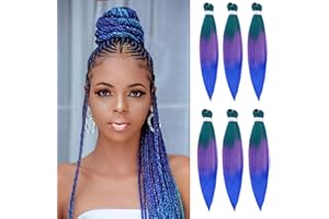 DT CHERYL Capelli Intrecciati Pre allungati Extension 6 Packs 66 cm Capelli Per Treccine Africane Yaki Hair Braid Extension Capelli Sintetici Uncinetto T27/613…