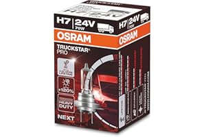 OSRAM TRUCKSTAR PRO H7, +120% plus lumineux, ampoule de phare halogène, 64215TSP, lampe de camion 24V, étui (1 lampe)