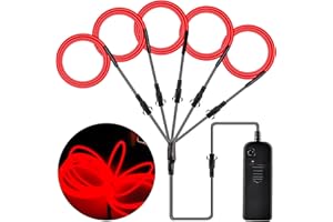 ‎JOYCABIN Joycabin EL Draht 5 x 1M Neon Beleuchtung Draht Lichtschlauch, Portable Neon leuchtende Wearable LED Lights für Partys, Karneval, Halloween, DIY Kostüm Dekoration (Rot)
