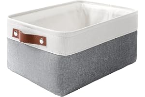 MANGATA Boîte de Rangement en Tissu Tissé, Panier Pliable en Toile Pour Vêtements, Jouets et Étagères, Gris Froid (Petit, Lot de 1)