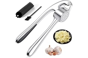 VMINOG Presse-ail en acier inoxydable, Presse à l'ail, Broyeur à gingembre, lavable au lave-vaisselle