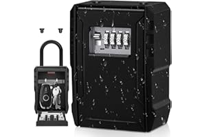 NEWIROVE Cassaforte per Chiavi Grande Cassetta Chiavi con Gancio Cassetta Sicurezza Chiavi Impermeabile Cassaforte Chiavi Esterno per Casa, Scuola, Casa in Affitto,Nero