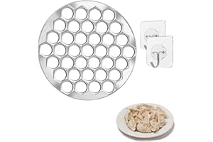 Gfamous 37 Trous Pelmeni Moule à Raviolis, Dumpling Moule en Aluminium,Pelmeni Maker Ravioli Maker,Livré avec 2 crochets,pour Ravioli de Patisserie Outils DIY de Cuisine