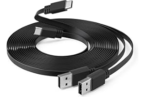 Itramax USB A auf USB C Ladekabel 6M 2 Pack,Langes Flaches Type-A 2.0 zu USBC Ladekabel,Kompatibel mit PS5/Playstation 4 5,Xbox Series,Switch Pro Controller,Wyze Cam Pro Kabel