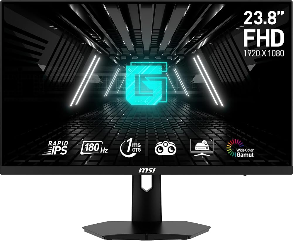 MSI 23.8" G244F E2 Gaming Monitör, Flat, FHD, 16:9, Rapid IPS, 180Hz 1ms, Freesync Premium, Siyah