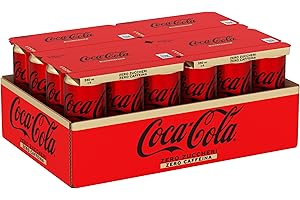 Coca-Cola Zero Zuccheri Zero Caffeina, Tutto il Gusto della Formula Coca-Cola Senza Calorie e Senza Caffeina, Lattina 100% riciclabile - 24 Lattine da 330 ml