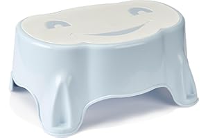THERMOBABY - Marche Pied pour Enfant BABYSTEP - A partir de 24 Mois et Convient aux Adultes jusqu'à 150 kg - Fleur Bleue - Fabriqué en France