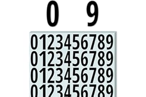 TOWNSTIX 600 Pièces, 50mm - Chiffres Adhesifs, Numero Autocollant Exterieur Vinyle Imperméable - Sticker Noirs