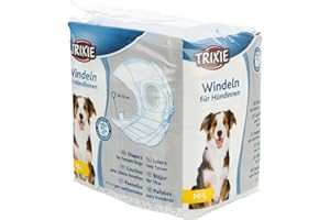 TRIXIE Windeln für Hündinnen Größe M-L - Saugfähige Hundewindeln bei Inkontinenz & Läufigkeit - 12 St. mit Gummizug für mehr Komfort, 36-52 cm Taillenumfang - 23634