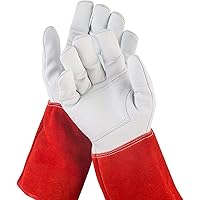 NoCry dornensichere und stichfeste Gartenhandschuhe aus Leder mit extra langem Unterarm-Schaft, verstärkten Handflächen…