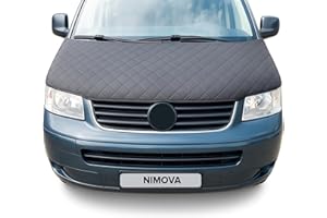 NIMOVA Front Diamond Effect Black Full Bonnet Hood Bra Cover Protector Guard For Volkswagen VW T5 Transporter 2003-2009