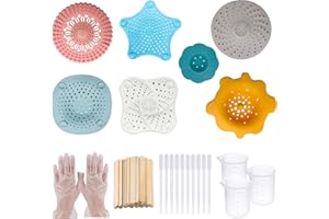 ALLAZONE N|A Allaonze 52 PCS Acrylique Tamis Verser Outils, 7 PCS Crépines Coulée Acryliques en Silicone de Peinture Kits avec Pinceau, Kits D'outils de Peinture Ensembles de Dessin pour Peinture Bricolage