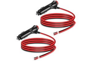 HATMINI 2PCS 12V Spina per accendisigari con pulsante di commutazione integrato, cavo maschio per accendisigari per auto 22AWG con fusibile da 5A per prodotti a basso consumo inferiore a 36W-3,3FT/1M