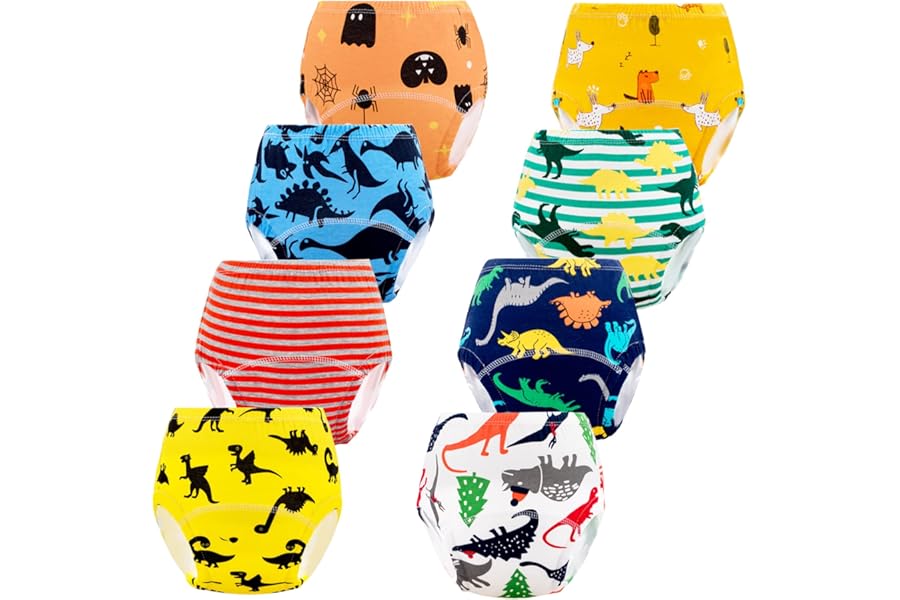 JackLoveBriefs Potty Training Pants for Toddlers Boys Cotton Potty Training Underwear 2-3 Years (8 Packs, S, Multicolor)