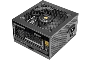 Mars Gaming MPB1000SI, Fuente Alimentación PC ATX 1000W, 7 Años de Garantía, 80Plus Gold 90%, Ventilador SI Extreme Silence con Núcleo de Cobre y Aluminio, Tecnologías AI2-RPM, DC-DC y SMD, Negro