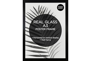 pf+a REAL GLASS A3 Black Frame Glass - PREMIUM A3 Picture Frame Black - Oxford A3 Print Portrait and Landscape Display