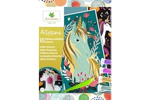 Sycomore-CREA011 Artissimo-10 Tableaux Paillettes-Licornes-Loisirs Créatifs Enfant-Dès 7 ans-1 boîte-Sycomore-CREA011, CREA011, Plusieurs Couleurs