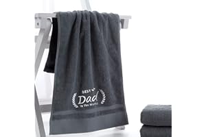 LIGHTZZ Father's Day Birthday Gifts for Dad, World Best Dad Towel, Best Daddy Ever Gifts from Daughter and Son, Embroidered Towels (19x39 inch)