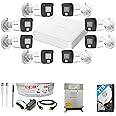 HIKVISION Full HD 8 Channel DVR with 2 MP 8 Outdoor Cameras [COLOR NIGHT VISION + BUILT-IN AUDIO MIC + SMART DUAL LIGHT + MOTION DETECTION] + 2 TB HDD + 8 Ch SMPS, USEWELL CCTV Cable+BNC/DC Set, WHITE