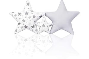 AMILIAN Juego de 3 Cojines Decorativos de Estrella Aprox. 60 cm / 28 cm de habitación Infantil para habitación de los niños, decoración de Estrellas, cojín Decorativo para bebé, habitación de bebé