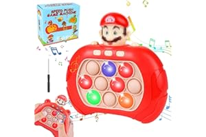 SupaWeiss Ma-rios Pop It Game,Light Up Pop It Game,Ma-rios Quick Push Game with Drill Bit Accessories,Popit Game for Relaxation&Decompression,Pop It Game Sensory Toys for 4 5 6 7 +Year Old Boys Girls