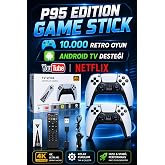 4k Android TV Wifi Kablosuz &Ccedil;ift Kol Retro Oyunlar Game Stick 64gb Hafıza 10000 Oyun Atari