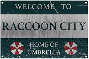 Kilburn Personalized Resident Welcome To Raccoon City, Home Of Umberella, Retro Creative Wall Decoration Personality Trend Background Simple Style Iron Painting