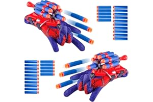Lot de 2 Gant de Lanceur Spider, Spider Launcher Gant de Cosplay en Plastique Gant Spider Enfant Lanceur Toile Jouet de Poignet Lanceur de héros Lanceur d'araignée Jouets éducatifs pour Enfants
